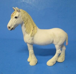 Schleich model horse gelding white Draft Percheron Belgian Shire pink ribbons rj - Picture 1 of 12