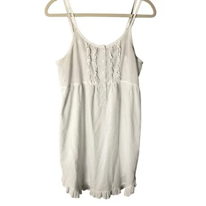 Camicia ERIKA TAYLOR intima bianca cotone senza maniche con volant ricamata taglia M - Foto 1 di 9