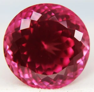 20-22 Ct Natural Rhodolite Garnet Round Raspberry Pink Loose Gemstone 15x15 mm - Picture 1 of 6