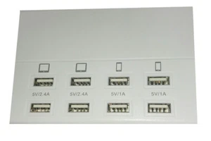 USB Multi 8 Port Charging Station 5V 2.4A 1A Mobile Phone Table Smart Fast Uk - Picture 1 of 2