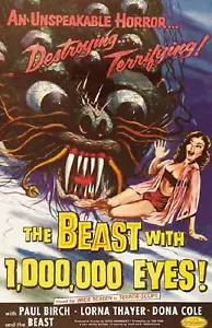 DAS BIEST MIT EINER MILLION AUGEN FILMPLAKAT 1955 NACHDRUCK SCI-FI - Bild 1 von 1