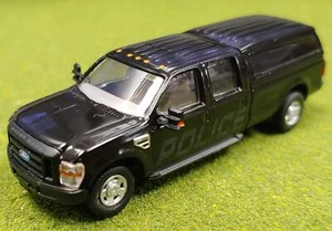 Atlas HO Scale Ford F-350 Police Pickup Black Stealth w/Bed Cap 35000009 - Picture 1 of 9