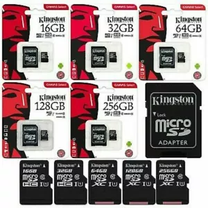 KINGSTON Micro sd HC Scheda Memoria 16 32 64 128 GB Classe 10 Adattatore card - Foto 1 di 1