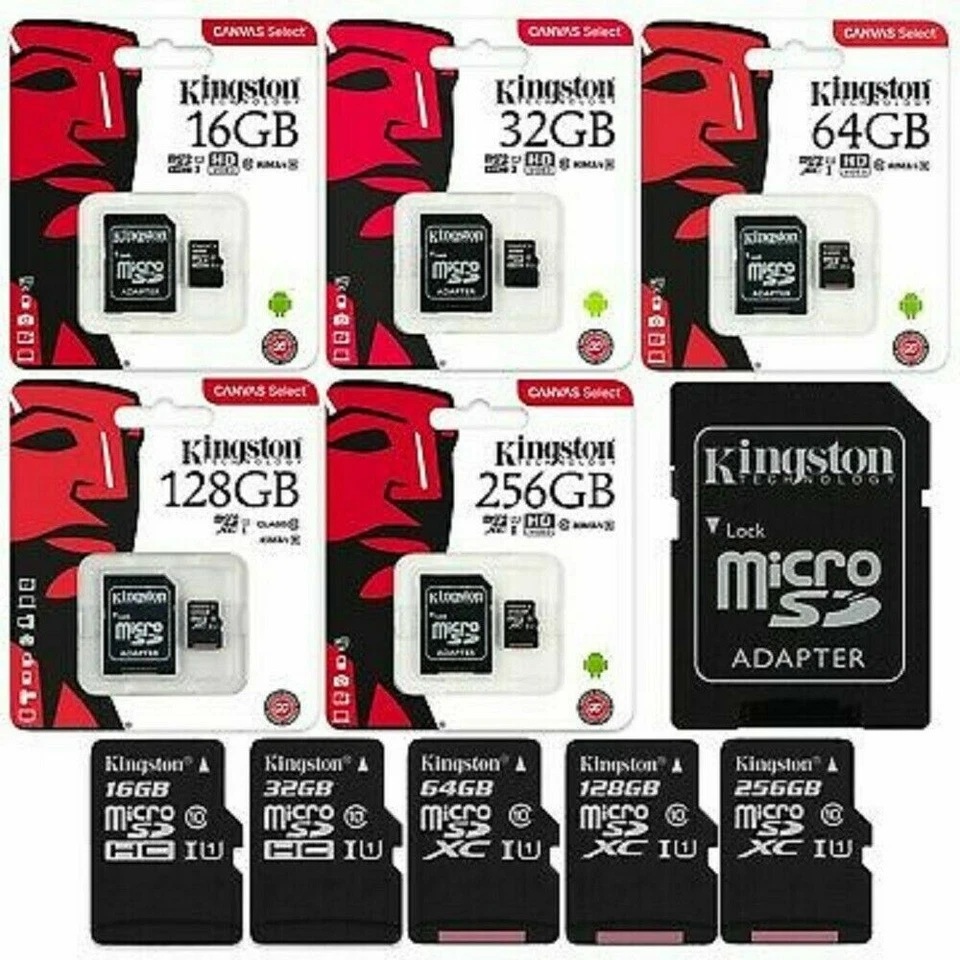 KINGSTON Micro sd HC Scheda Memoria 16 32 64 128 GB Classe 10 Adattatore card - Immagine 1 di 1