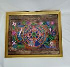 Art populaire mexicain maya aztèque calendrier zodiaque papier sur papier écorce peint amateur