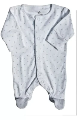 NEXT Ex Chain Store neutral weiß Stern Babygrow All in One Baby Schlafanzug Zimmermann