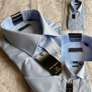 Peter England Half Sleeve Shirt, Non Iron, Size 15", Light Blue, BNWT - Picture 1 of 6