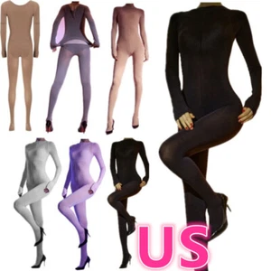 Damen Glatte Ganzkörper Strümpfe Jumpsuit Strumpfhose Bodysuit Dessous Party - Bild 1 von 57