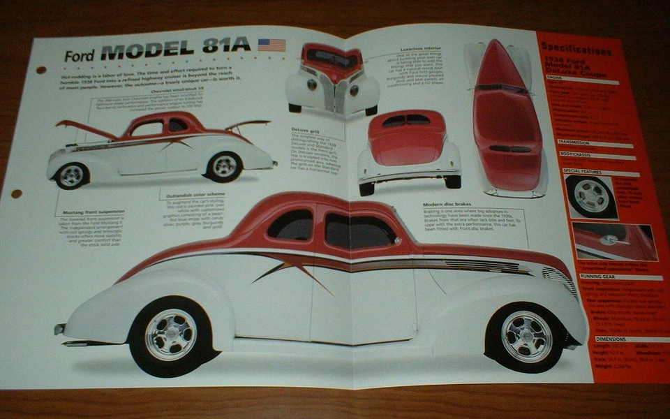 1938 FORD MODEL 81A DEL COUPE ORIGINAL IMP BROCHURE 38 CUSTOM HOT ROD SPECS★★ - Image 1 of 1