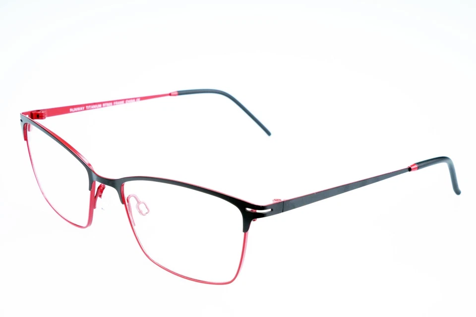 Runway Titanium RT-825 Black & Red Titanium Eyeglasses 53/17/140 - Image 1 of 1