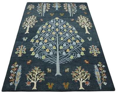 Grau Orient Teppich 100% Wolle 160X230 cm Handarbeit Handgetuftet T920 - Bild 1 von 4