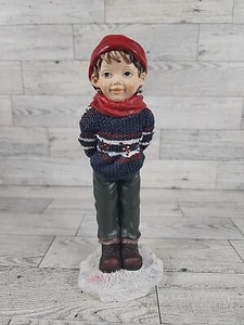 Vintage Weihnachten Junge Statue 8" Keramik Weihnachtsdeko 1990 - Bild 1 von 9
