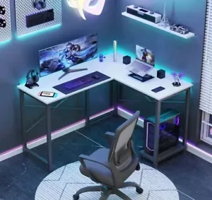 Eck-Computer-Gaming-/Bürotisch in L-Form mit Stauraum und stabiler Ausführung - Bild 1 von 4