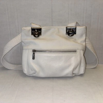 Bolso de hombro vintage Maxx New York de cuero blanco Foto 1 de 4