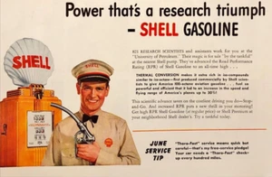 1941 Shell Gasoline Research University of Petroleum Old Pump Vintage Print Ad - Picture 1 of 7