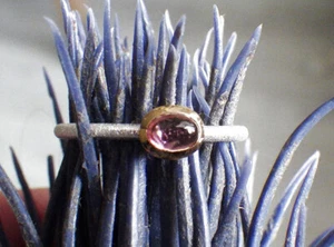 SCHMUCK-STCK RING SILBER PINK TURMALIN NEU 58,5 18,5 vergoldet - Bild 1 von 3