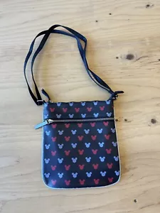 Disney Mickey Mouse Small Crossbody Shoulder Bag Purse Pouch Red Black - Picture 1 of 6