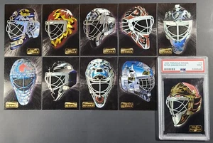 1993-94 Pinnacle Hockey Mask Complete Set of 10 W Graded PSA 9 Sidorkiewicz Rare - Bild 1 von 2