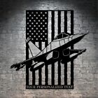 Personalized Us Jet Fighter Metal Sign. Custom American Fighter Pilot Wall Decor