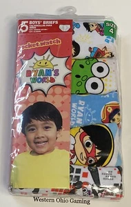 Pocketwatch Ryan's World 5 Boy's Briefs Size 4 NEW - Picture 1 of 2