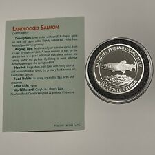 Landlocked Salmon Fishing Collector Proof Coin 1 Troy Oz .999 Fine Silver Round