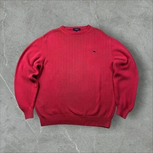 Vintage 00s (y2k) Burberry Sweater in Red XL - Picture 1 of 7