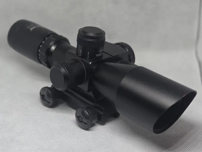 Escopo de rifle tático 2.5-10x40E combo ponto mil iluminado com mira laser vermelha - Imagem 1 de 4