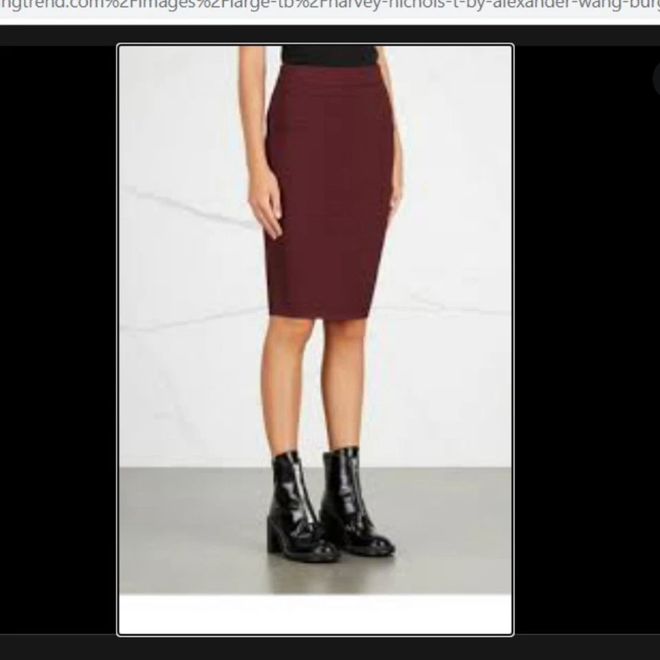 Falda lápiz tejida jersey borgoña T by ALEXANDER WANG XS Foto 1 de 3