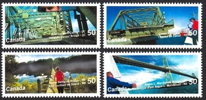 ARCHITECTURE BRIDGES, DOUBLE SIDE * Canada 2005 #2100-2103 MNH Set of 4 - Picture 1 of 1