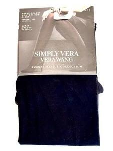 Vera Wang Womens Black Tights size 3 Control Top Super Opaque - Picture 1 of 6