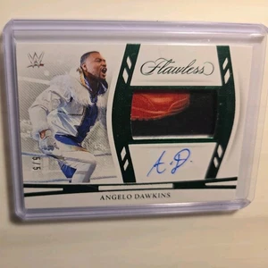 🔥2024 Panini Flawless WWE Angelo Dawkins Emerald Patch Auto #5/5 SSP🔥 - Picture 1 of 4