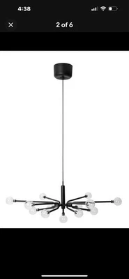Nuevo en caja Ikea GRINSBYN Modern Sputnik atomic ish Chandeleir 13 brazos, negro 004.916.87 Foto 1 de 4