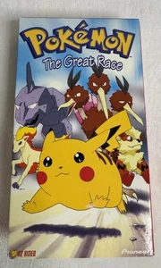 Pokemon The Great Race VHS 1999 Pioneer Viz Video Vintage Kids Anime Tape - Imagen 1 de 4