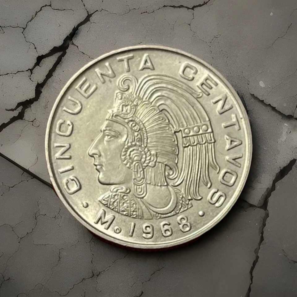 1968 México 50 centavos UNC moeda de cobre-níquel 🇲🇽 KM#451 linda - Imagem 1 de 4