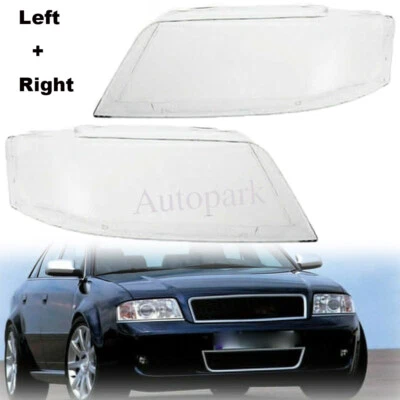 Cubierta de lente de faro transparente para Audi A6 C5 1998-2002 delantero izquierdo y derecho Foto 1 de 4