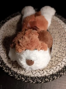 Cute 12-inch Brown & White Soft Laying PUPPY Dog Plush Stuffed Animal Toy - Picture 1 of 6