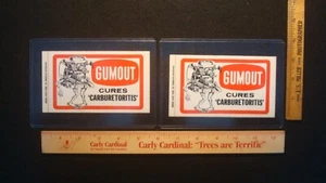 Lot (2) Vintage Advertising - 1970 Original GUMOUT - Racing Decal Sticker - Picture 1 of 4