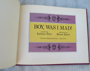 Boy, Was I Mad! by Kathryn Hitte, Illustrated by Mercer Mayer- HC - 1969 - Picture 1 of 8