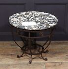 French Art Deco Wrought Iron And Marble Coffee Table