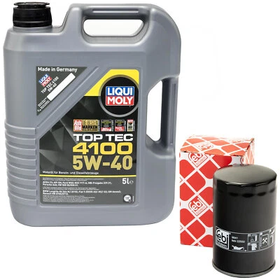 Motoröl Set 5W-40 5 Liter + Ölfilter für Audi 80 100 Seat Skoda VW Golf Passat - Bild 1 von 4