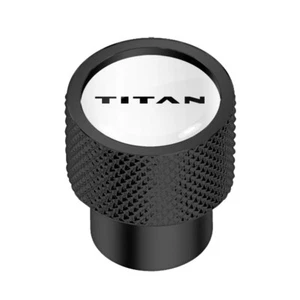 for Nissan Titan Logo in White on Black Aluminum Tire Valve Stem Caps - Picture 1 of 4