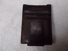 Portefeuille de poche pour carte de crédit magnétique fossile en cuir marron
