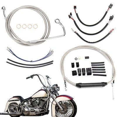 14'' Extension Cable Kit for Harley Softail Street Bob Fat Boy Bob 2016-17 w/ABS - Imagen 1 de 4