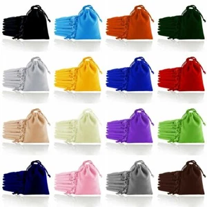 Velvet Jewellery Gift Bags Wedding Party Drawstring Pouches 5 Sizes 18 Colors - Picture 1 of 25