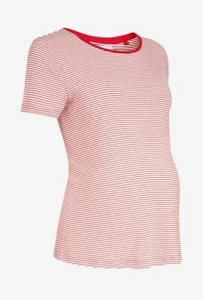 NEXT Maternity Red Stripe T Shirt, Size 6(fits 6-12) Stretchy & Kind To Skin - Picture 1 of 2