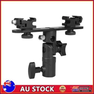 Dual Flash Bracket Hot Shoe Speedlight Stand for Canon Nikon DSLR Camera - Picture 1 of 6