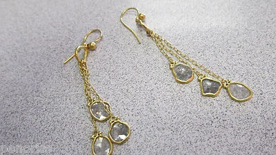 Designer 18k/22k  Gold Chandelier Rose Cut Diamond Earrings   Make Offer   - Image 1 of 4