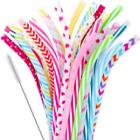 30 Pieces Reusable Plastic Straws Bpa-free 9&quot; Colorful Printing Hard Platic Stri