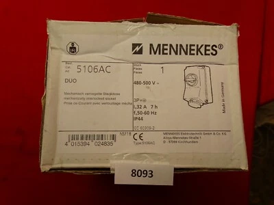 Mennekes 5106AC Wanddose DUO 32A 4p 7h 500V IP44 HW/VN - Imagem 1 de 4