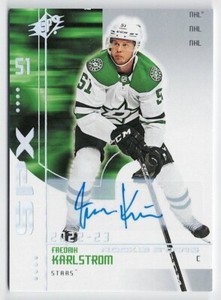 2022-23 SPx "2002-03 SPx Retro" Rookies Lunar Waves Autograph Fredrik Karlstrom
